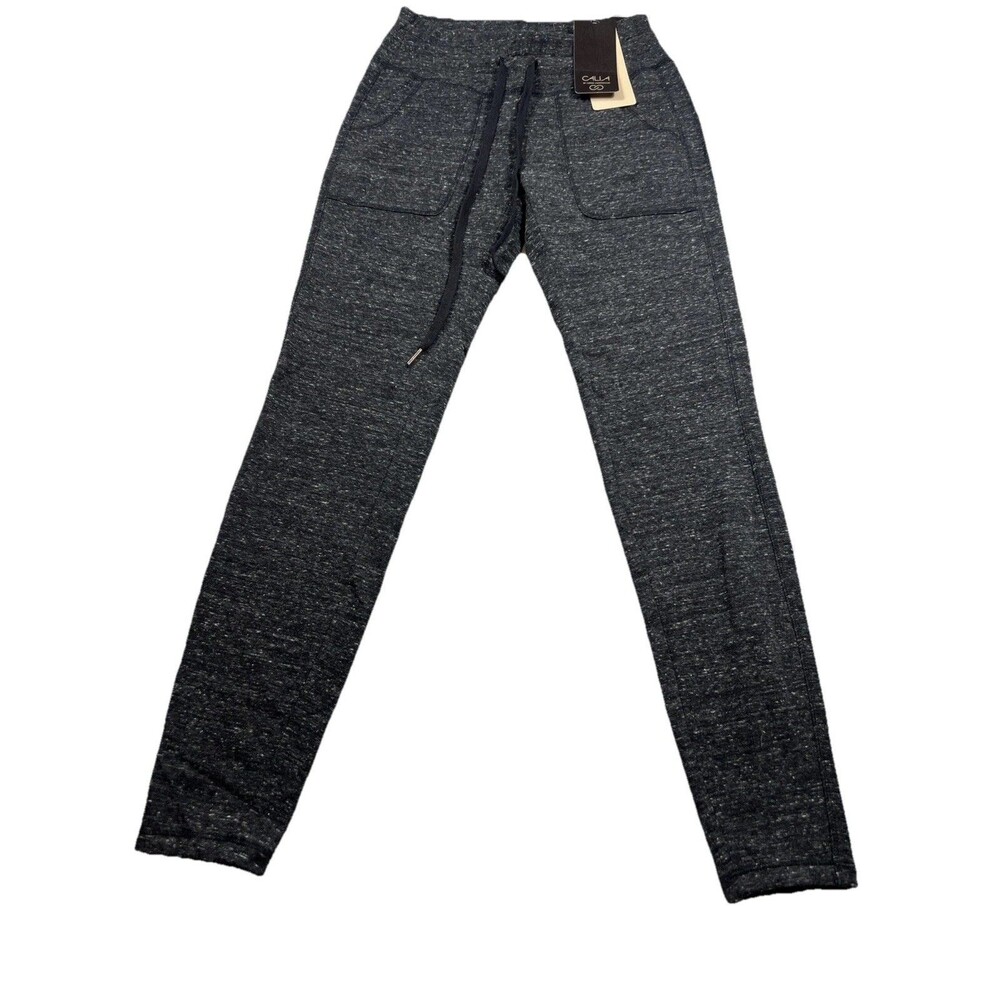 Calia Effortless Mid Rise Legging Caviar Cloud Heather XS WAX12100HZ Pockets